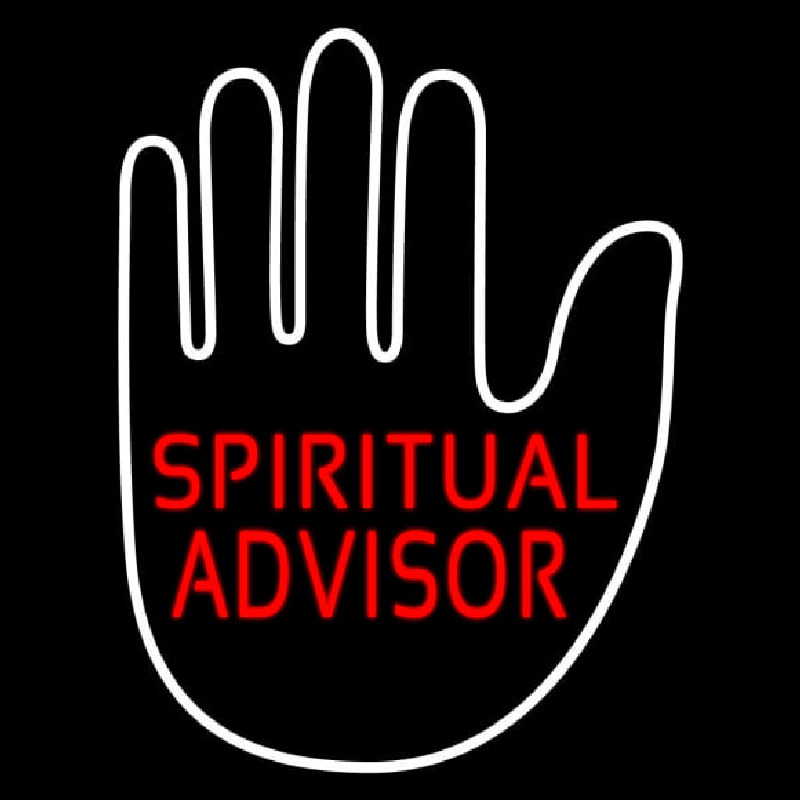 Red Spiritual Advisor With Palm Neonskylt