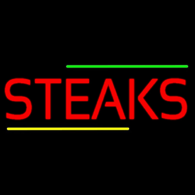 Red Steaks Neonskylt