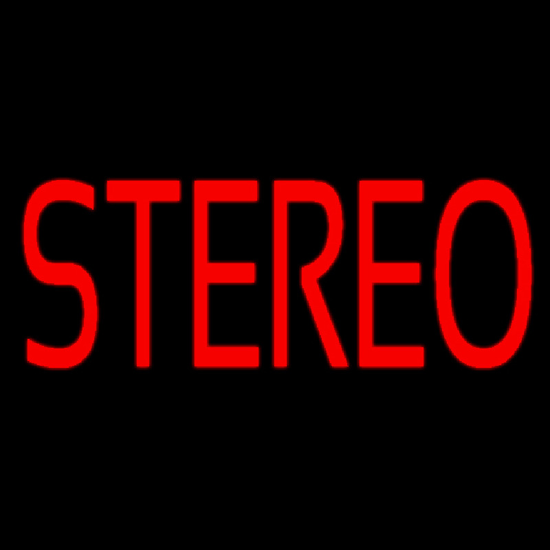 Red Stereo Block Neonskylt