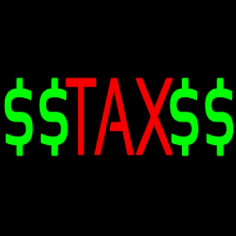 Red Ta  With Dollar Logo Neonskylt