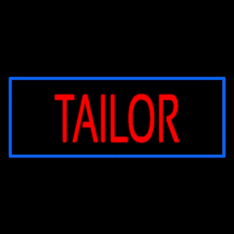 Red Tailor With Blue Border Neonskylt