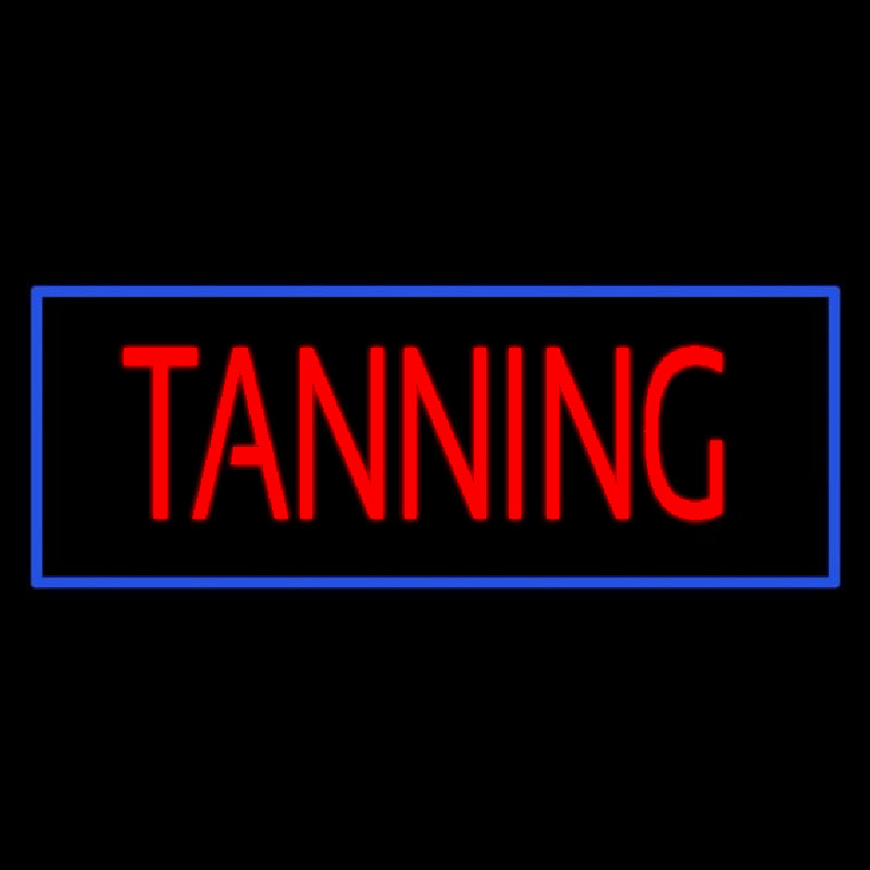 Red Tanning With Blue Border Neonskylt