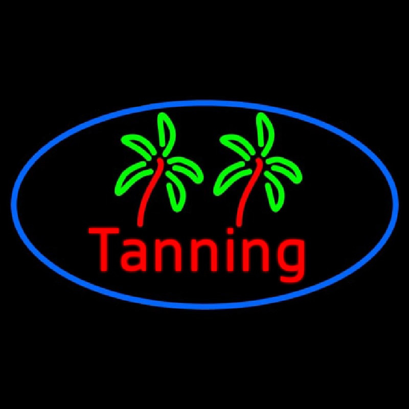 Red Tanning With Palm Tree Neonskylt