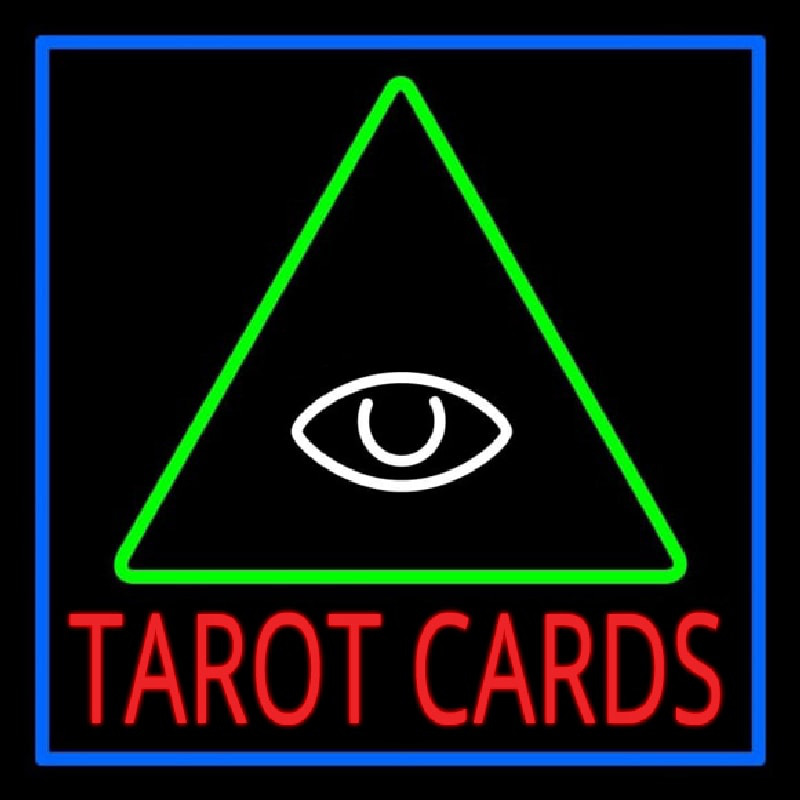 Red Tarot Cards Logo Neonskylt