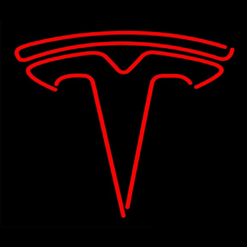Red Tesla Logo Neonskylt