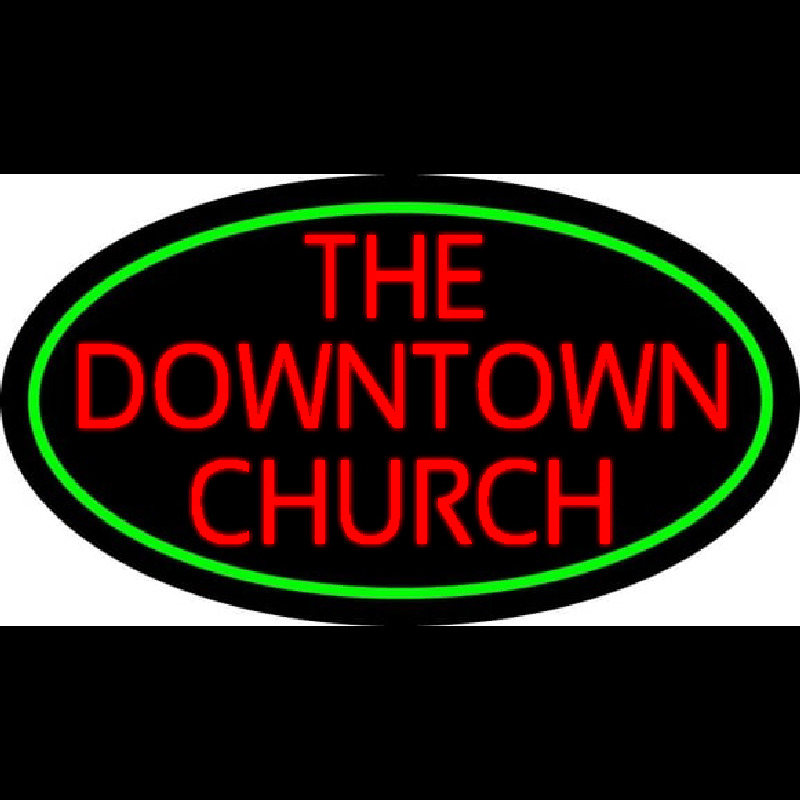 Red The Downtown Church Neonskylt