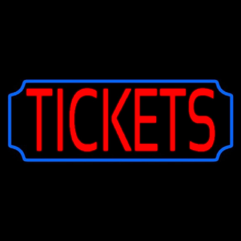 Red Tickets Blue Stylish Border Neonskylt