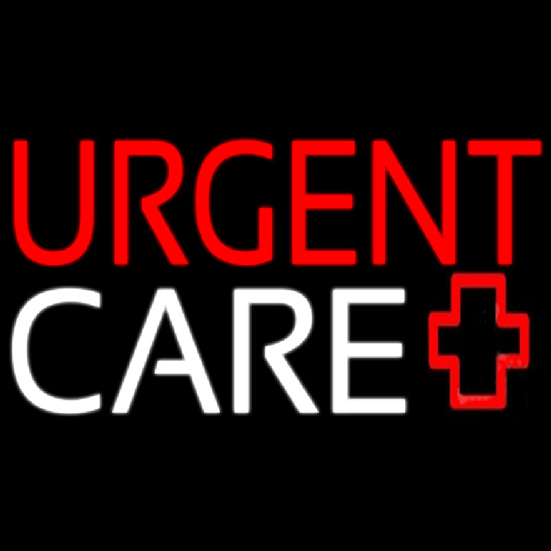 Red Urgent Care Plus Logo Neonskylt
