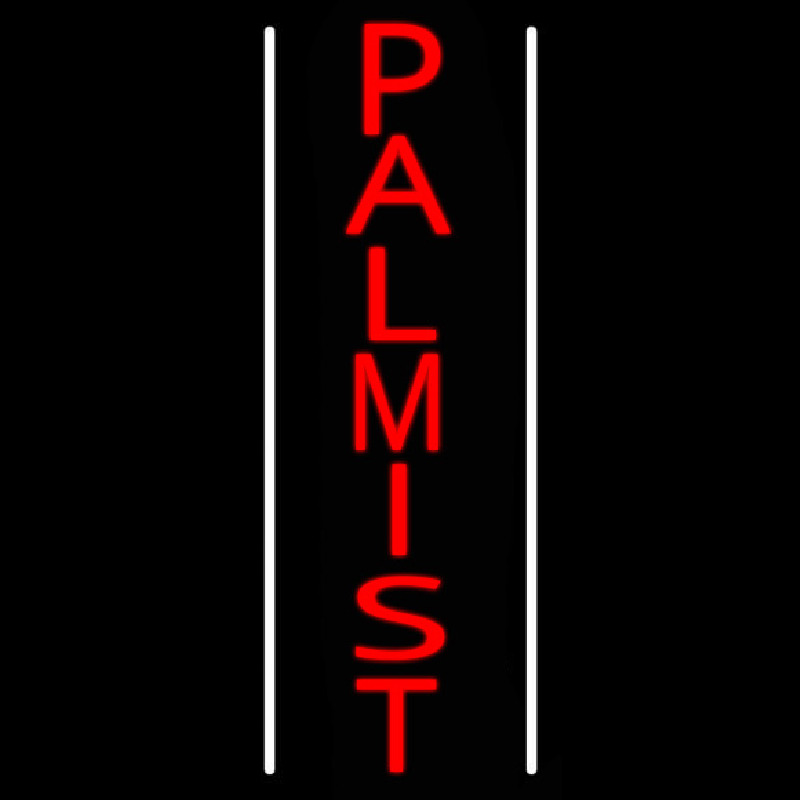 Red Vertical Palmist Neonskylt