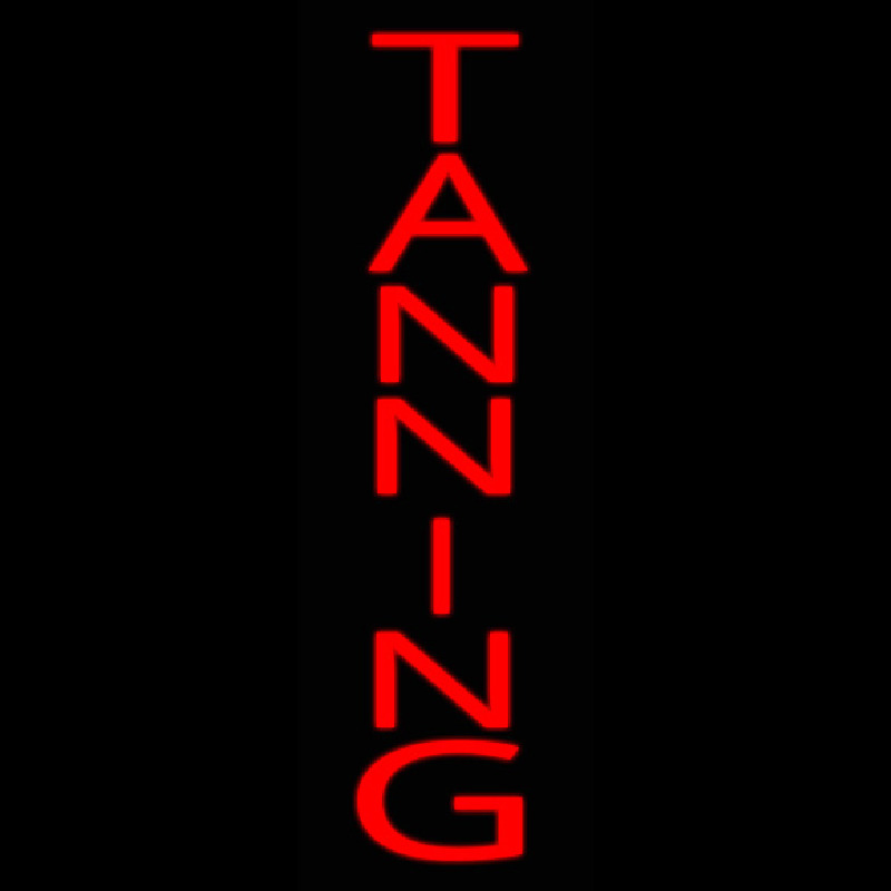 Red Vertical Tanning Neonskylt