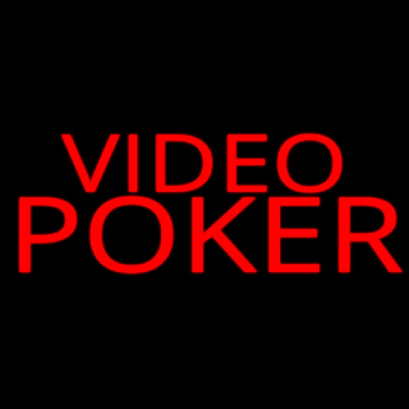 Red Video Poker Neonskylt