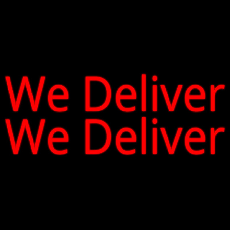 Red We Deliver Neonskylt