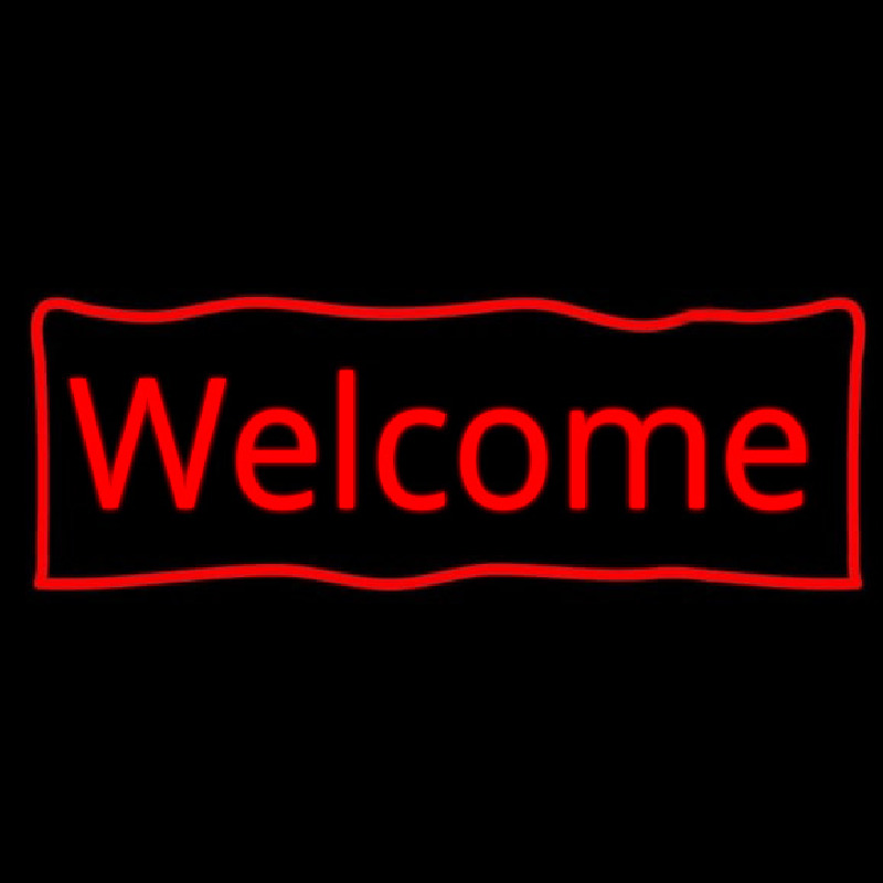 Red Welcome With Outline Neonskylt