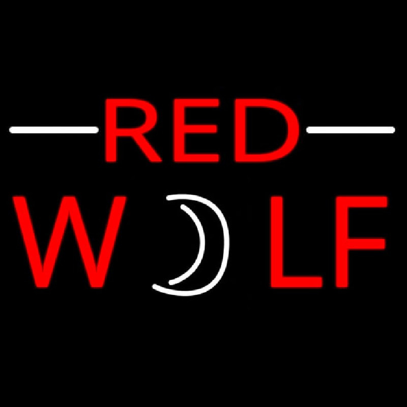Red Wolf Beer Sign Neonskylt