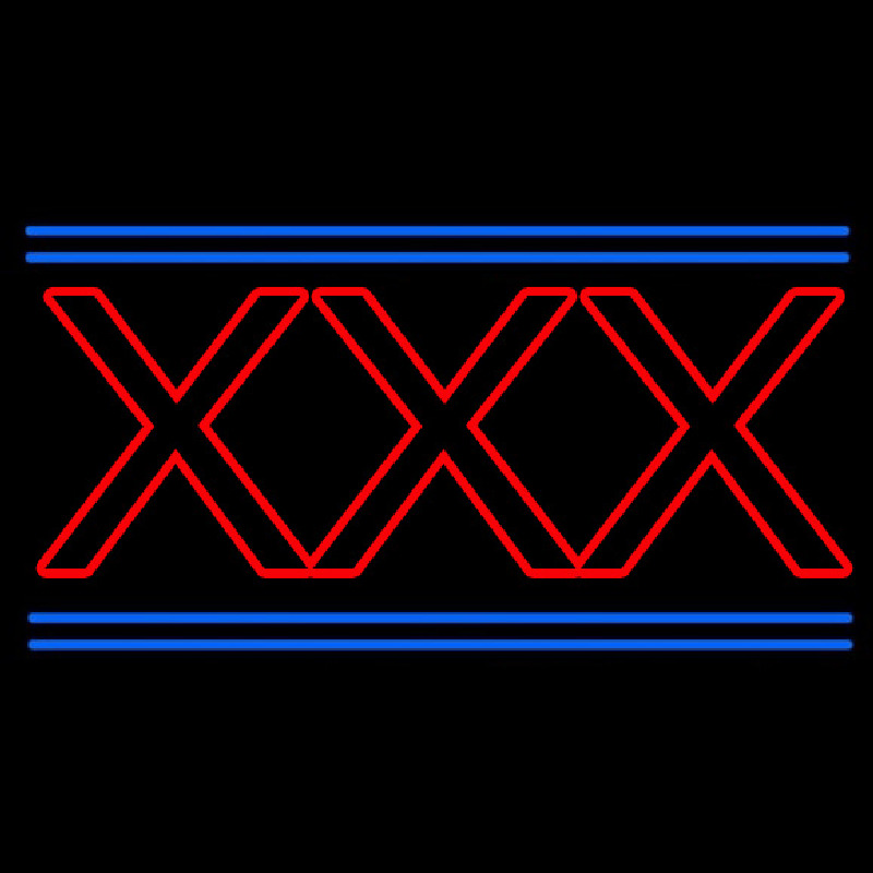 Red X   Blue Lines Neonskylt