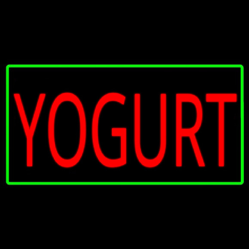 Red Yogurt With Yellow Border Neonskylt