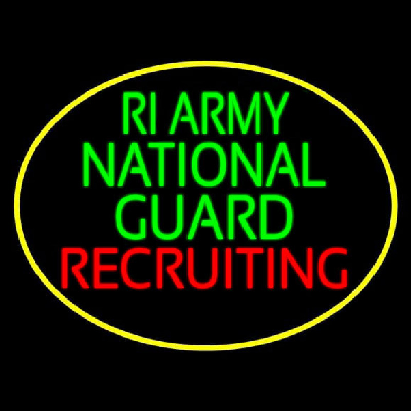 Ri Army National Guard Recruiting Neonskylt