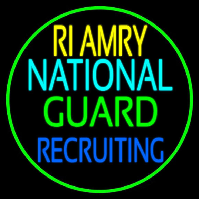 Ri Army National Guard Recruiting Neonskylt