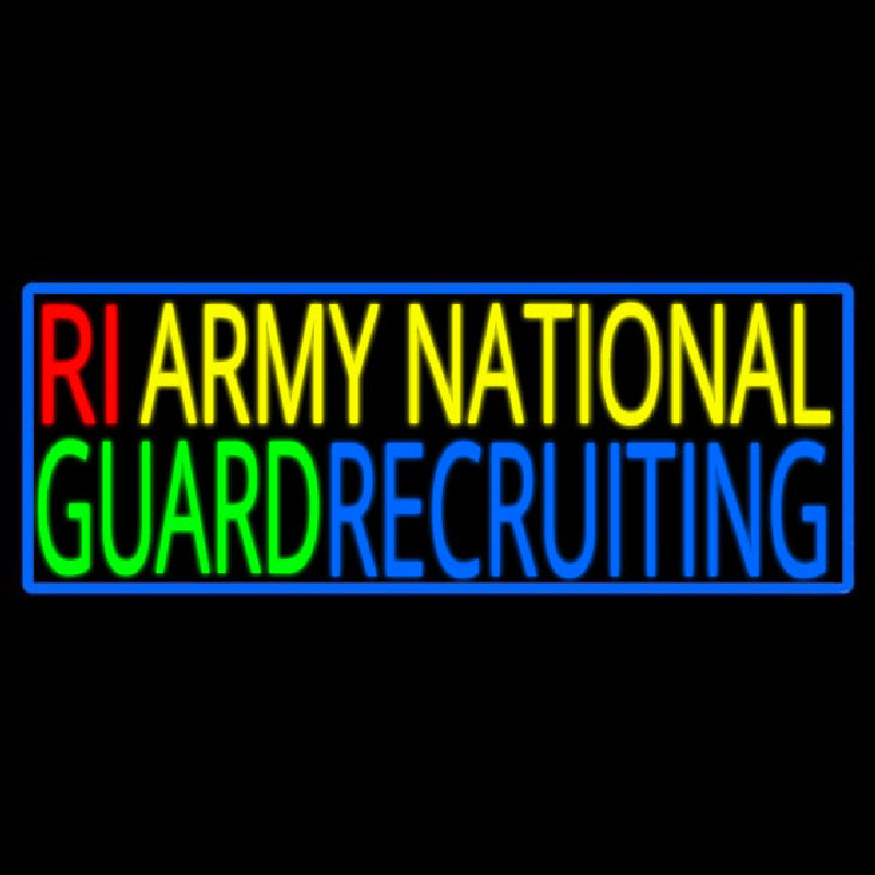 Ri Army National Guard Recruiting Neonskylt