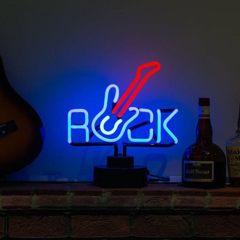 Rock Guitar Desktop Neonskylt