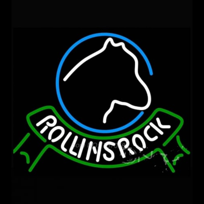 Rolling Rock Horsehead Ribbon Neonskylt