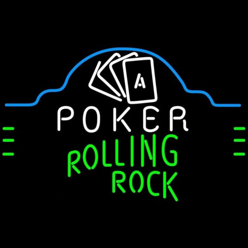 Rolling Rock Poker Ace Cards Beer Sign Neonskylt