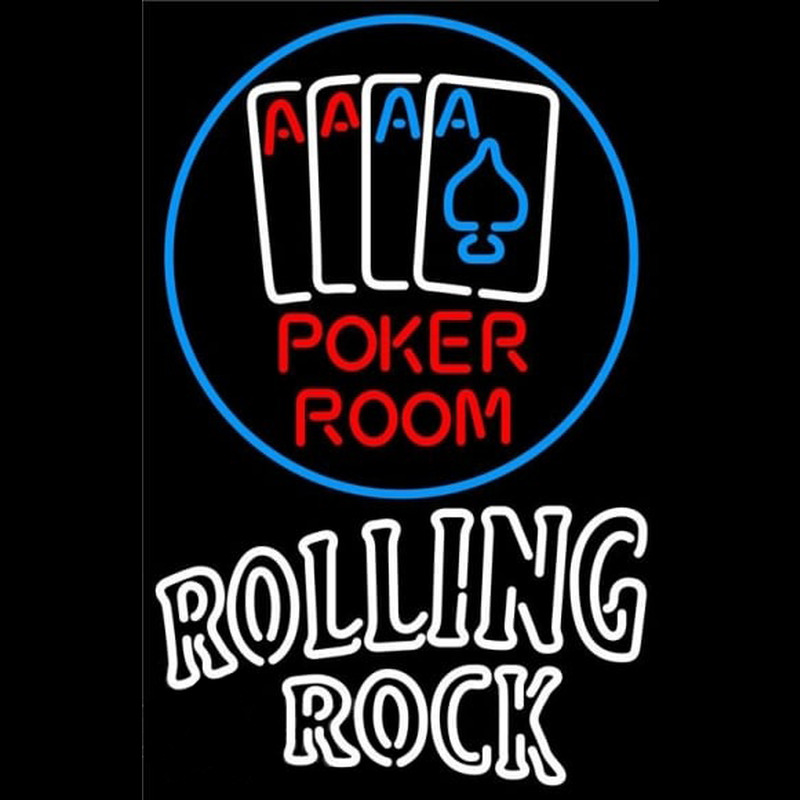 Rolling Rock Poker Room Beer Sign Neonskylt