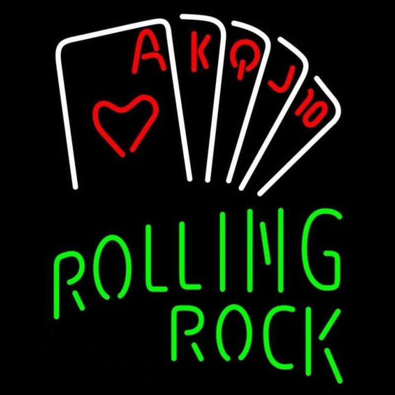 Rolling Rock Poker Series Beer Sign Neonskylt