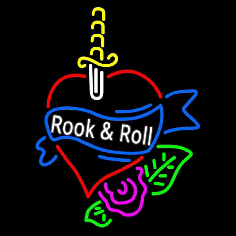 Rook And Roll Neonskylt