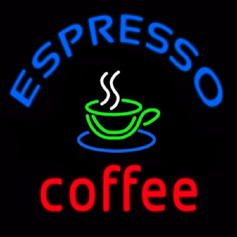 Round Espresso Coffee Neonskylt