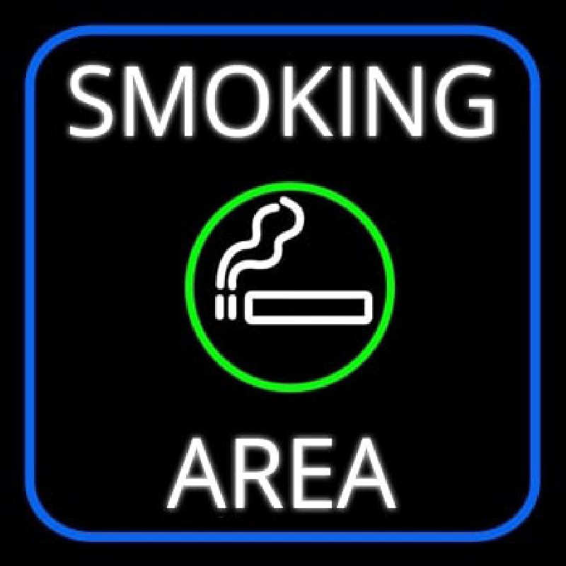 Round Smoking Area With Cigar Neonskylt
