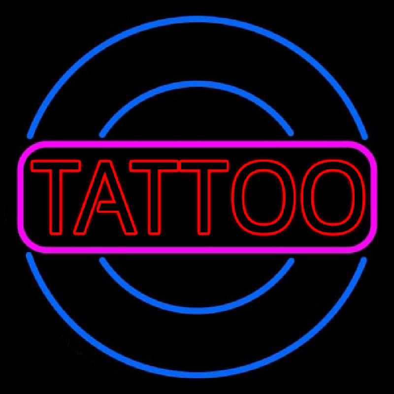 Round Tattoo Neonskylt