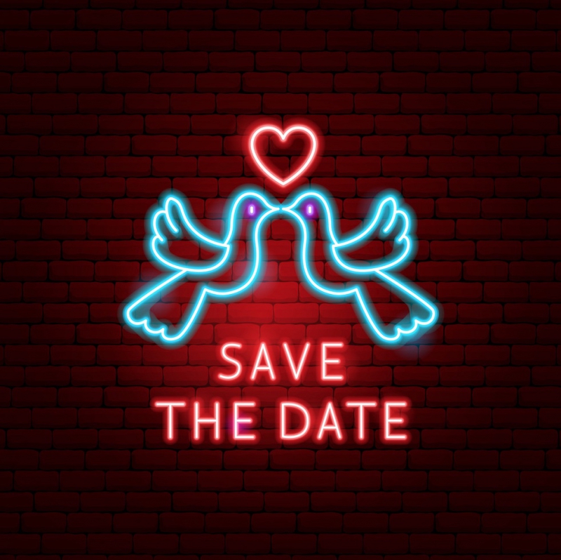 SAVE THE Date Neonskylt