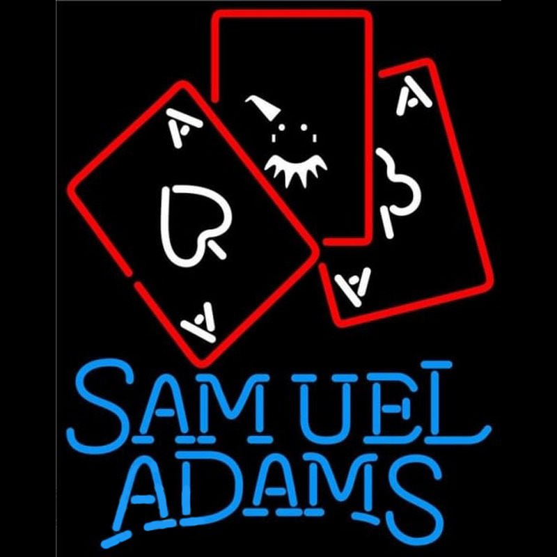 Samuel Adams Ace And Poker Beer Sign Neonskylt