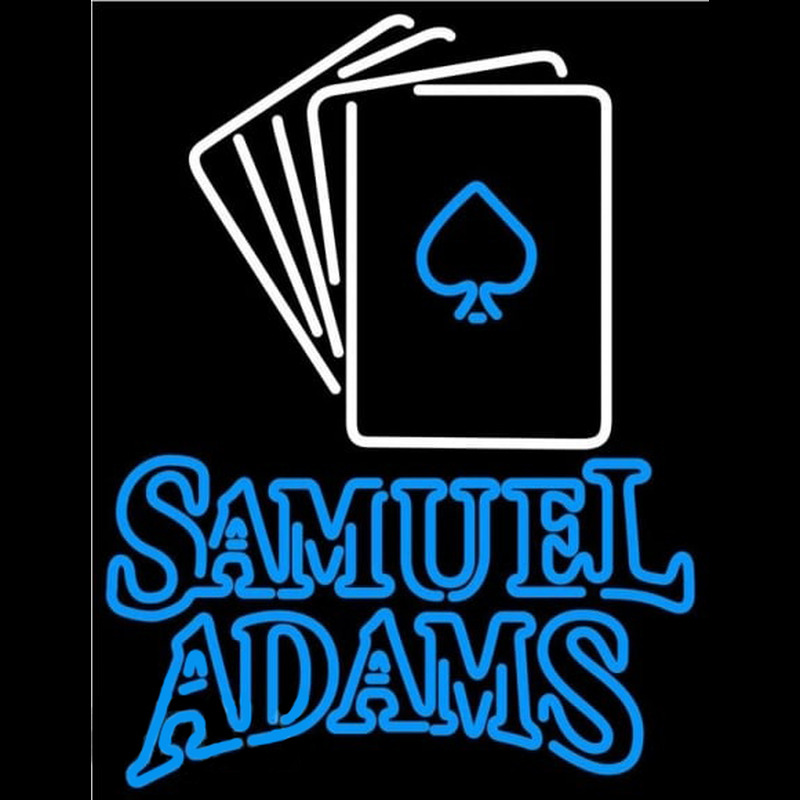 Samuel Adams Cards Beer Sign Neonskylt