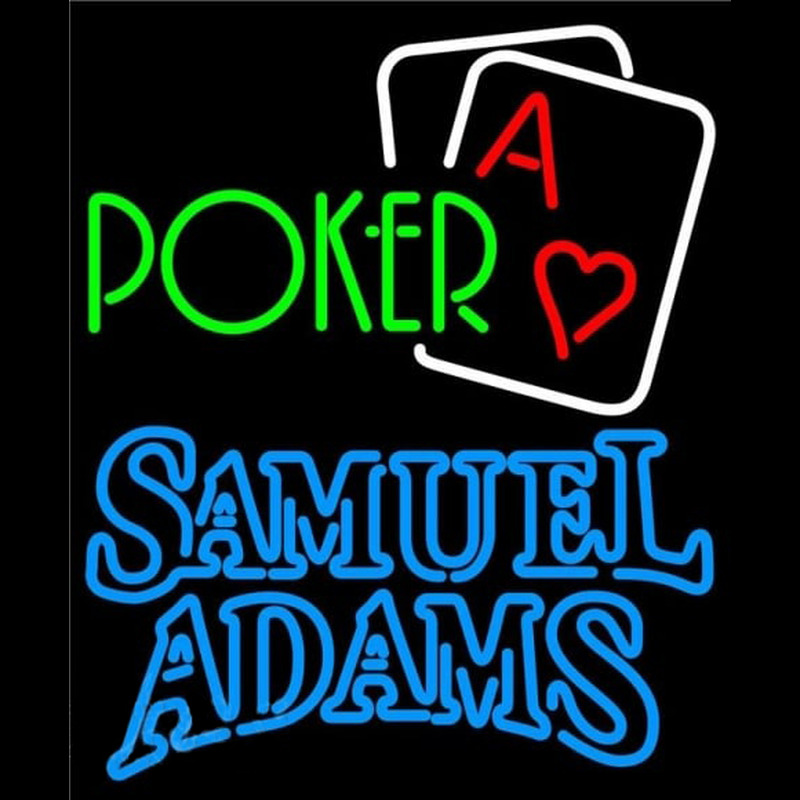 Samuel Adams Green Poker Beer Sign Neonskylt