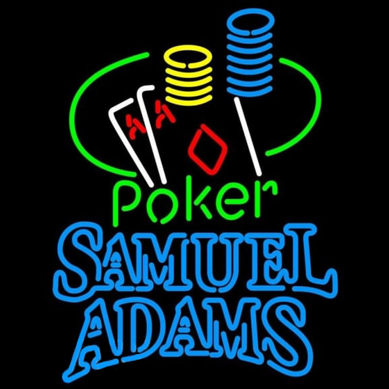 Samuel Adams Poker Ace Coin Table Beer Sign Neonskylt