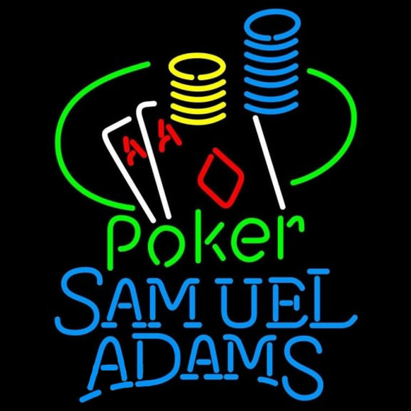 Samuel Adams Poker Ace Coin Table Beer Sign Neonskylt
