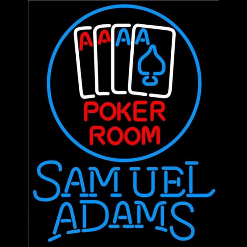 Samuel Adams Poker Room Beer Sign Neonskylt