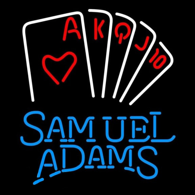 Samuel Adams Poker Series Beer Sign Neonskylt