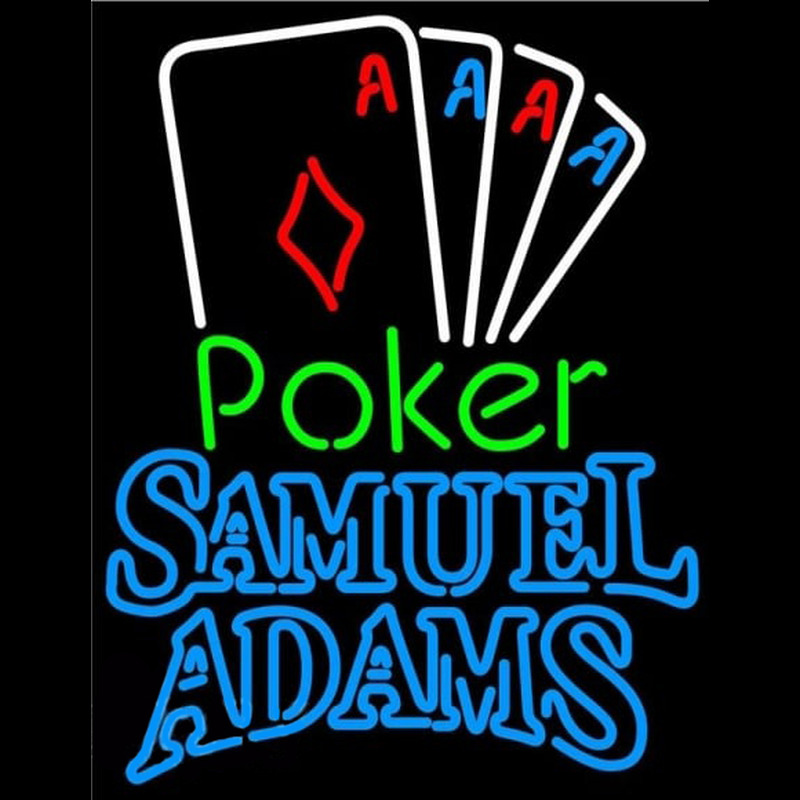 Samuel Adams Poker Tournament Beer Sign Neonskylt