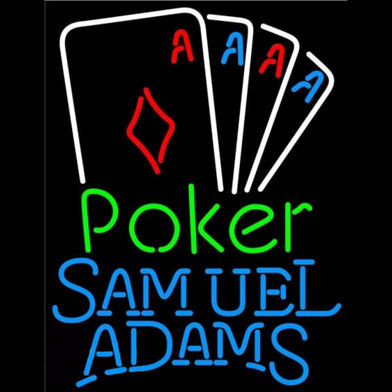 Samuel Adams Poker Tournament Beer Sign Neonskylt