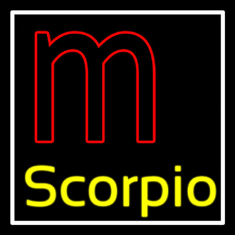 Scorpio Zodiac White Border Neonskylt