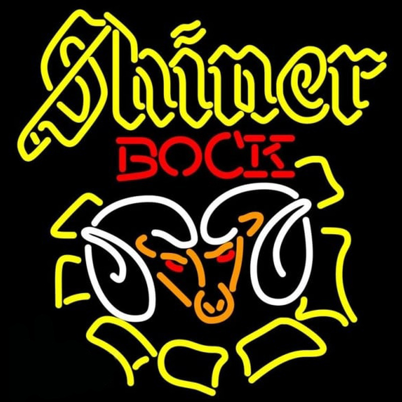 Shiner Bock Ram Beer Sign Neonskylt