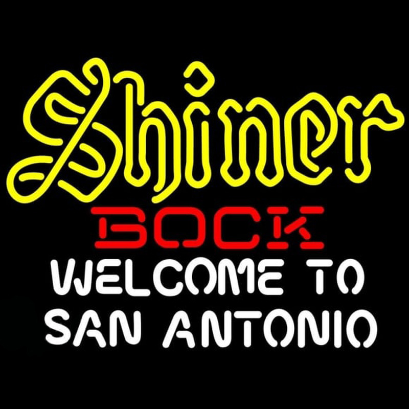 Shiner Bock Welcome To San Antonio Beer Sign Neonskylt