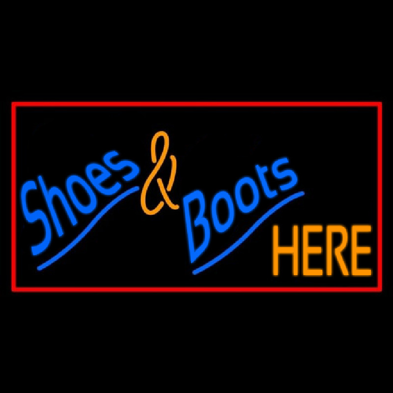 Shoes And Boots Here With Border Neonskylt
