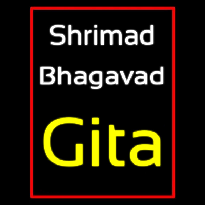 Shrimad Bhagavad Gita With Border Neonskylt