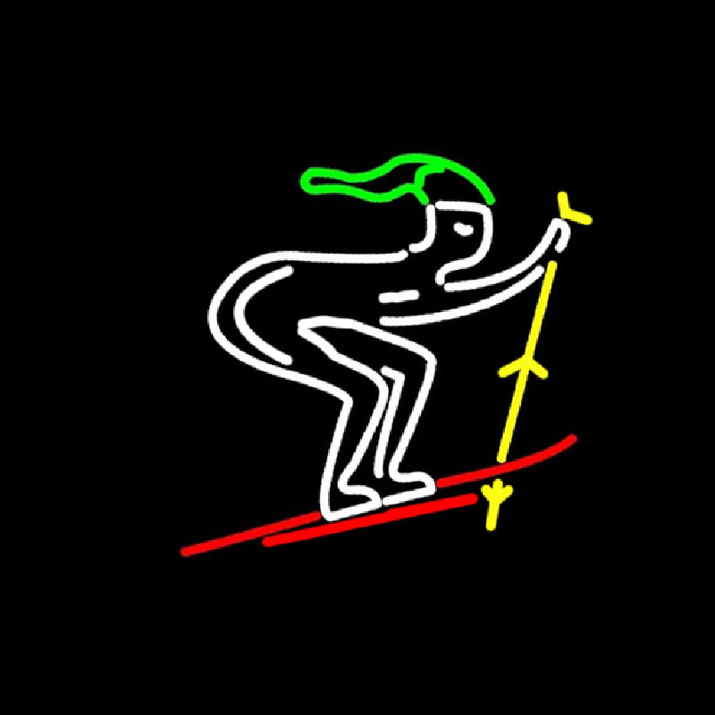 Skier Neonskylt
