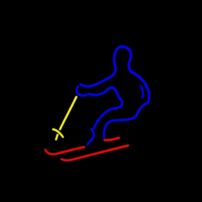 Skier with Logo Neonskylt