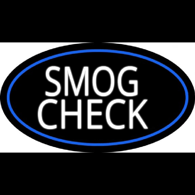 Smog Check Logo Blue Oval Neonskylt